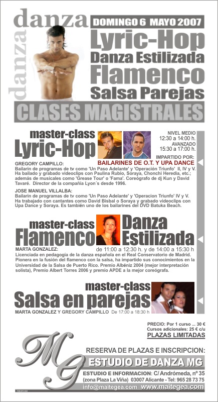 Cartel Master-Class de Mayo